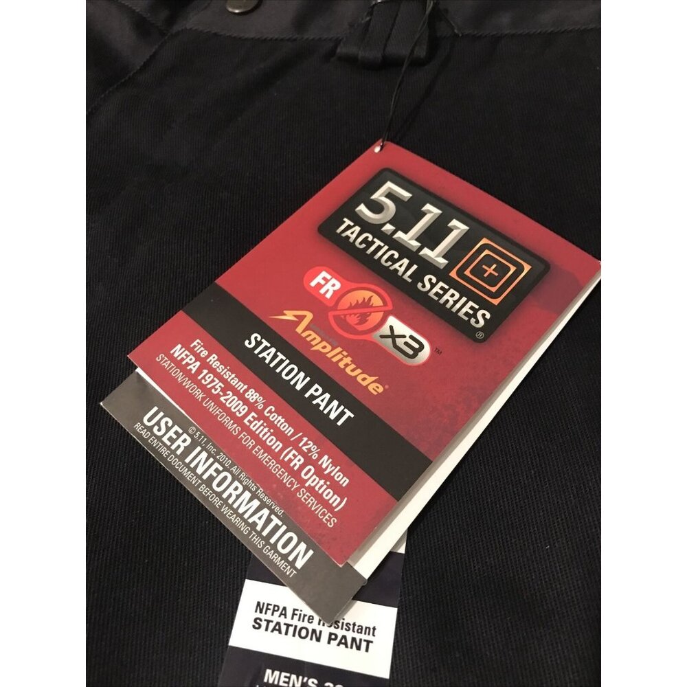 5.11 Tactical Pant Mens 36 Black Station Fire Resistant Gorpcore Hiking Unhemmed - Picture 3 of 11